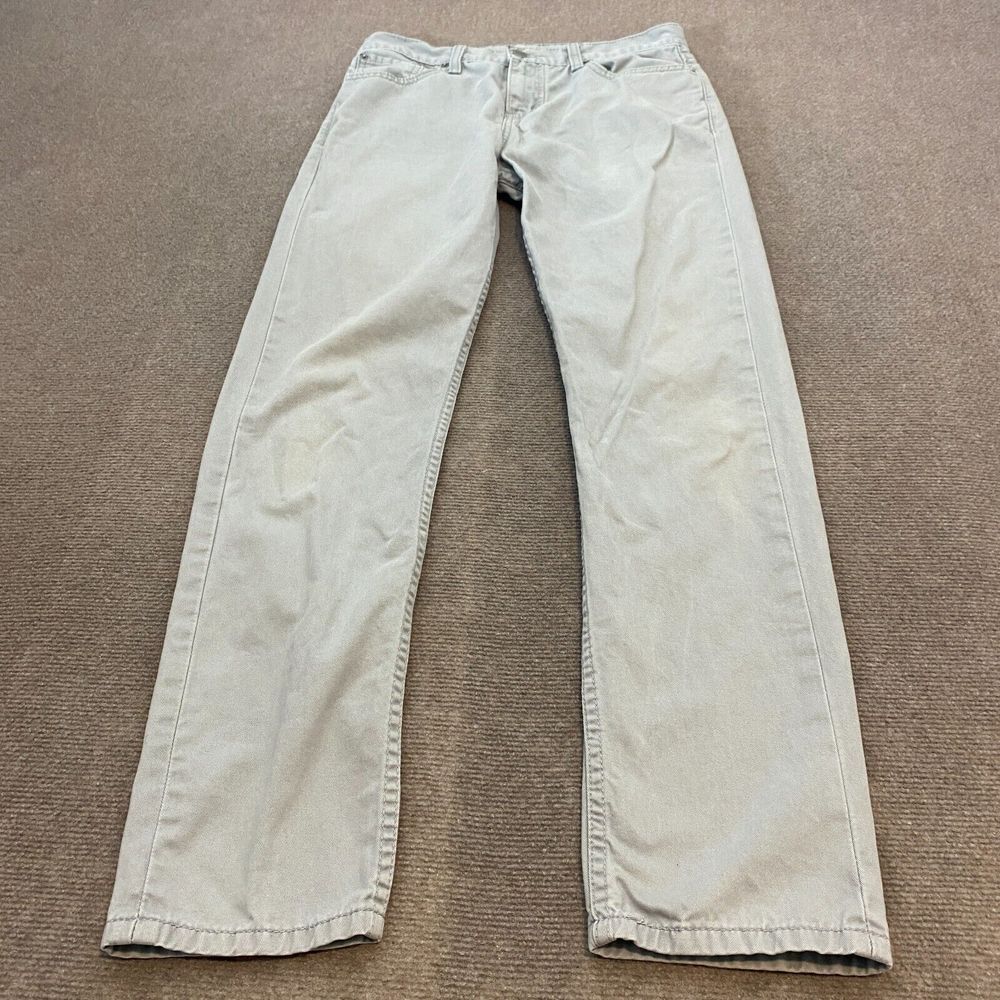 Levi's 508 Jeans Mens 29x32 Gray Denim Distressed White Tab Straight‎  Slim Leg